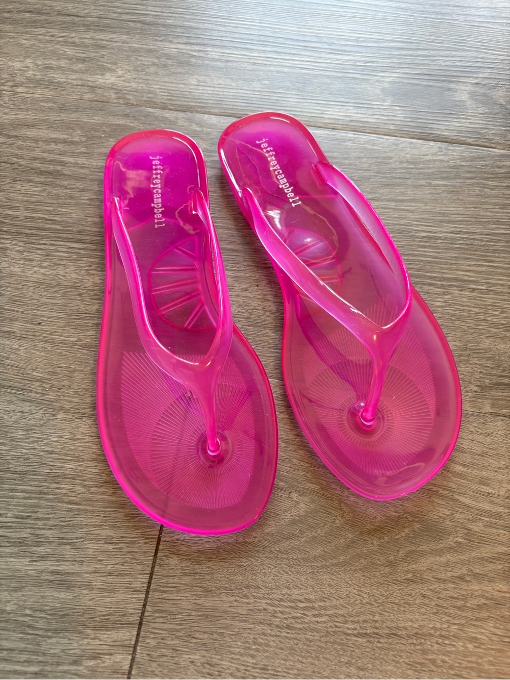 Jeffrey Campbell Hot Pink Jelly Flip Flop Sandals